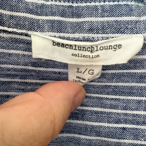 Beachlunchlounge blue/White Strip Long Sleeve Shirt - Picture 13 of 13